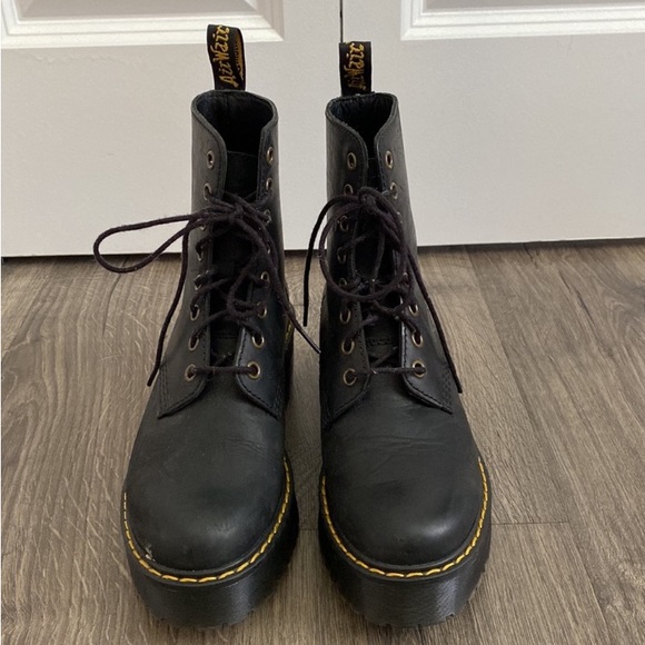 Dr Martens Shiver Hi Black Boots - Picture 3 of 8